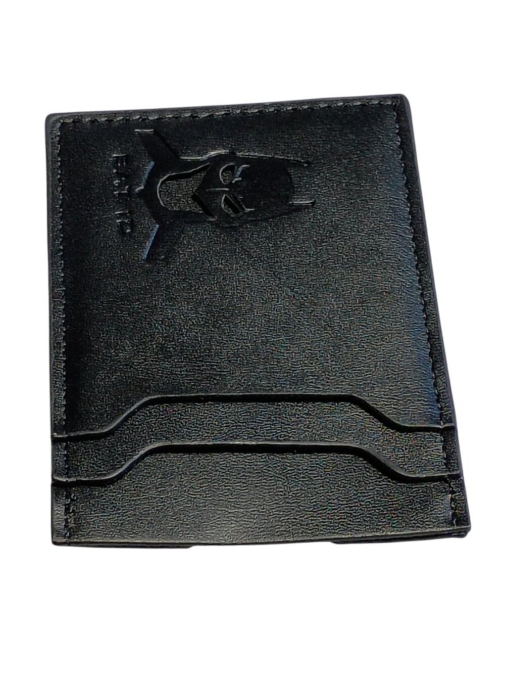 Batman Bat Id Black Slim Card Holder Wallet Embossed Logo - Picture 3 of 5